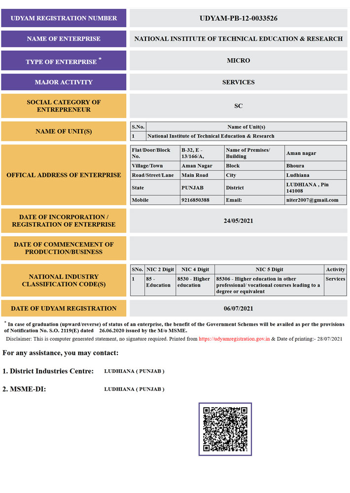 National Institute of Technical Education & Research