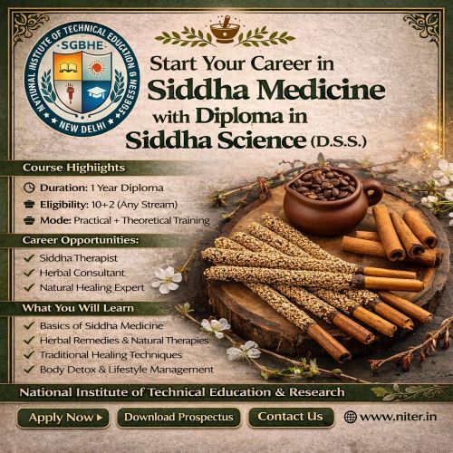 Start Your Career in Siddha Medicine with Diploma in Siddha Science (D.S.S.)